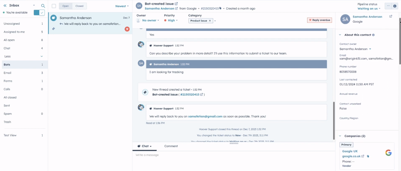HubSpot's Unified CRM for Sales, Marketing & Service Team Efficiency, CRM Features for Agents