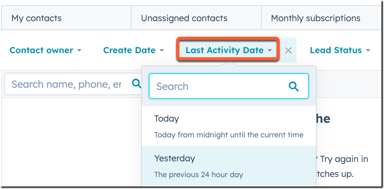 HubSpot, Sort and filter tickets