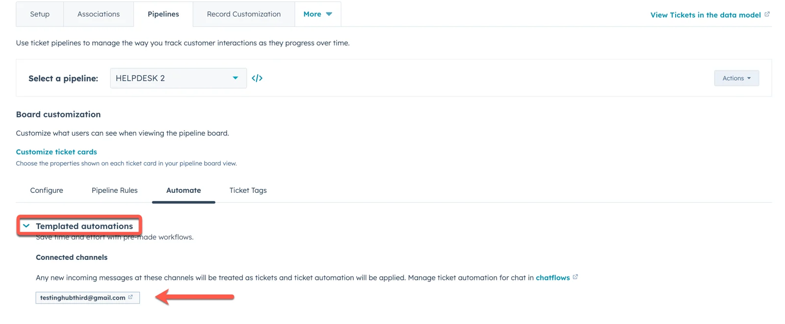  HubSpot, Ticket pipeline automation