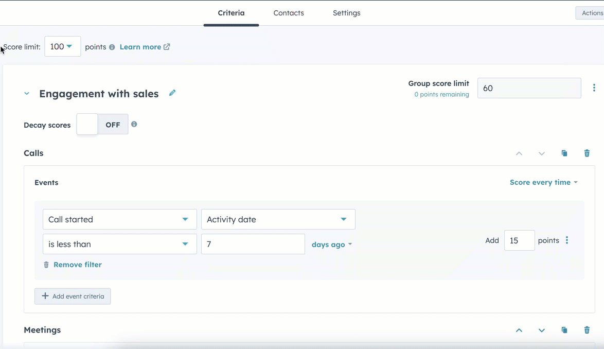 HubSpot, Use Lead Scoring