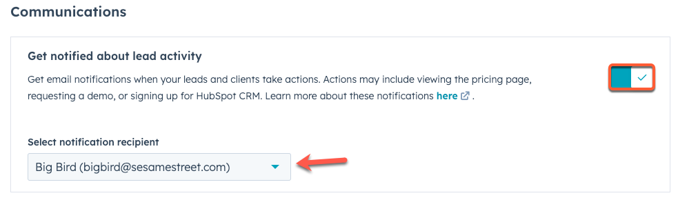 : HubSpot Breeze Intelligence, Set up alerts for lead activity