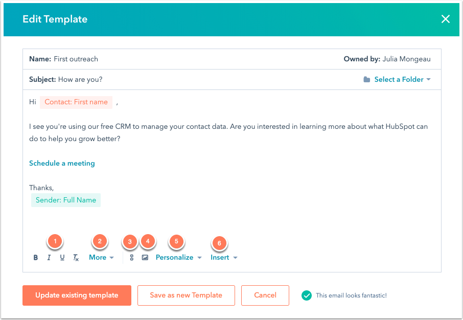 HubSpot, Email Templates