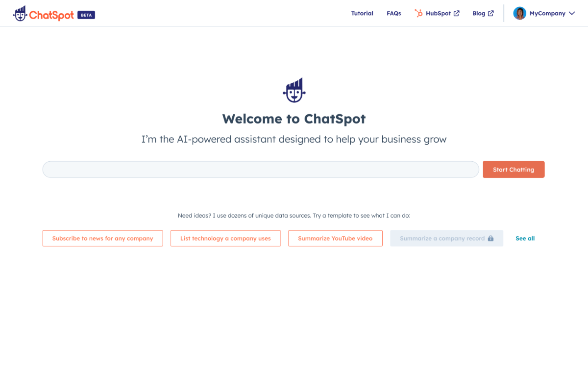 Welcome to Chatspot, Enabling Chatbots and Self-Service Tools