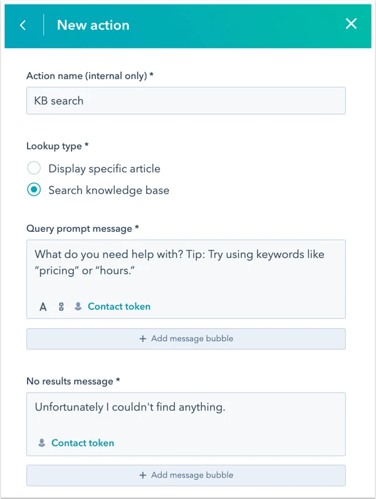 HubSpot Interface, How Customers Can Search With a Chatbot