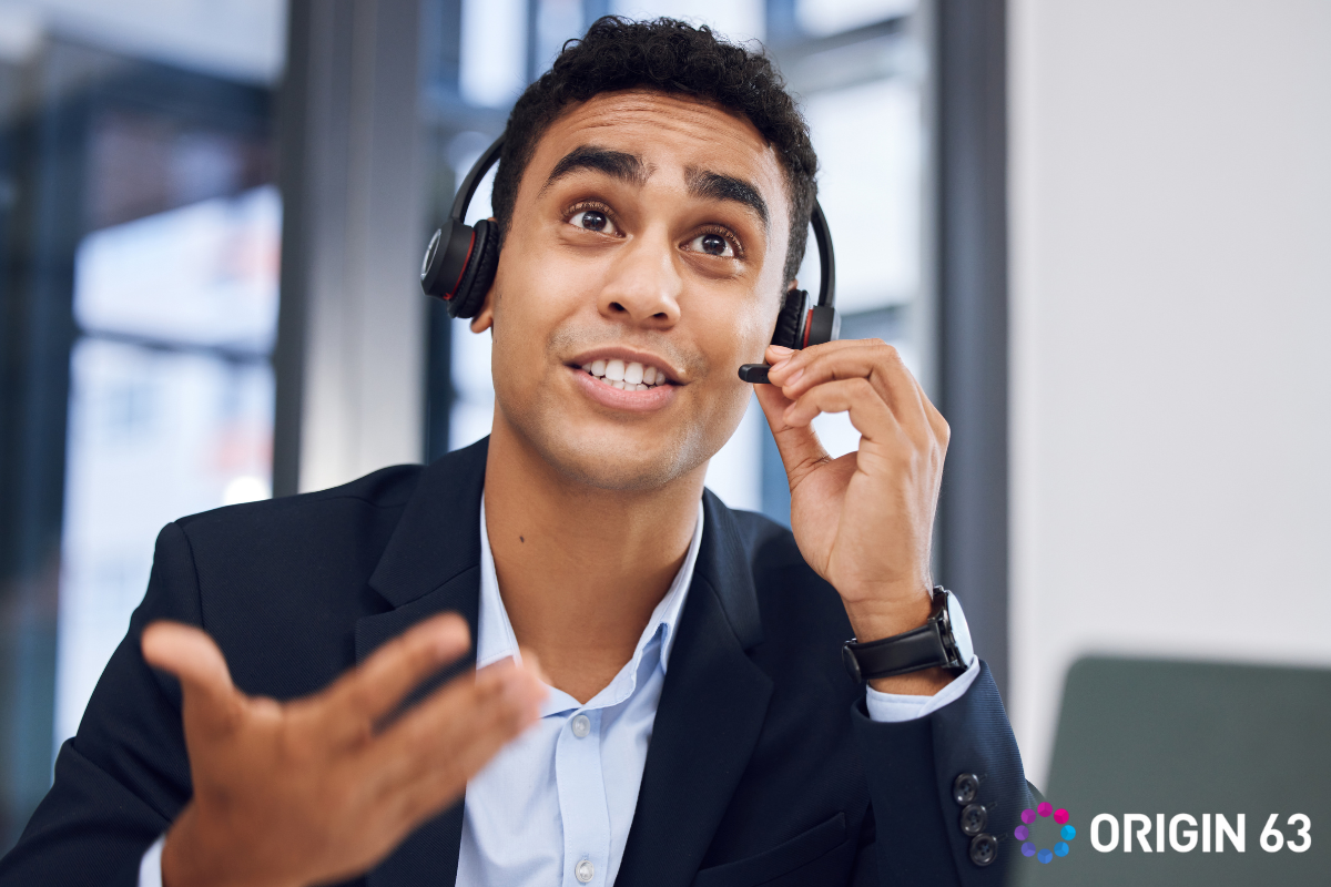 Customer Service Representative talking to a customer, re-engaging at-risk customers