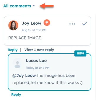 Enhanced team collaboration through comments, HubSpot HIPAA Compliance