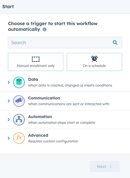  HubSpot, Set your enrollment trigger