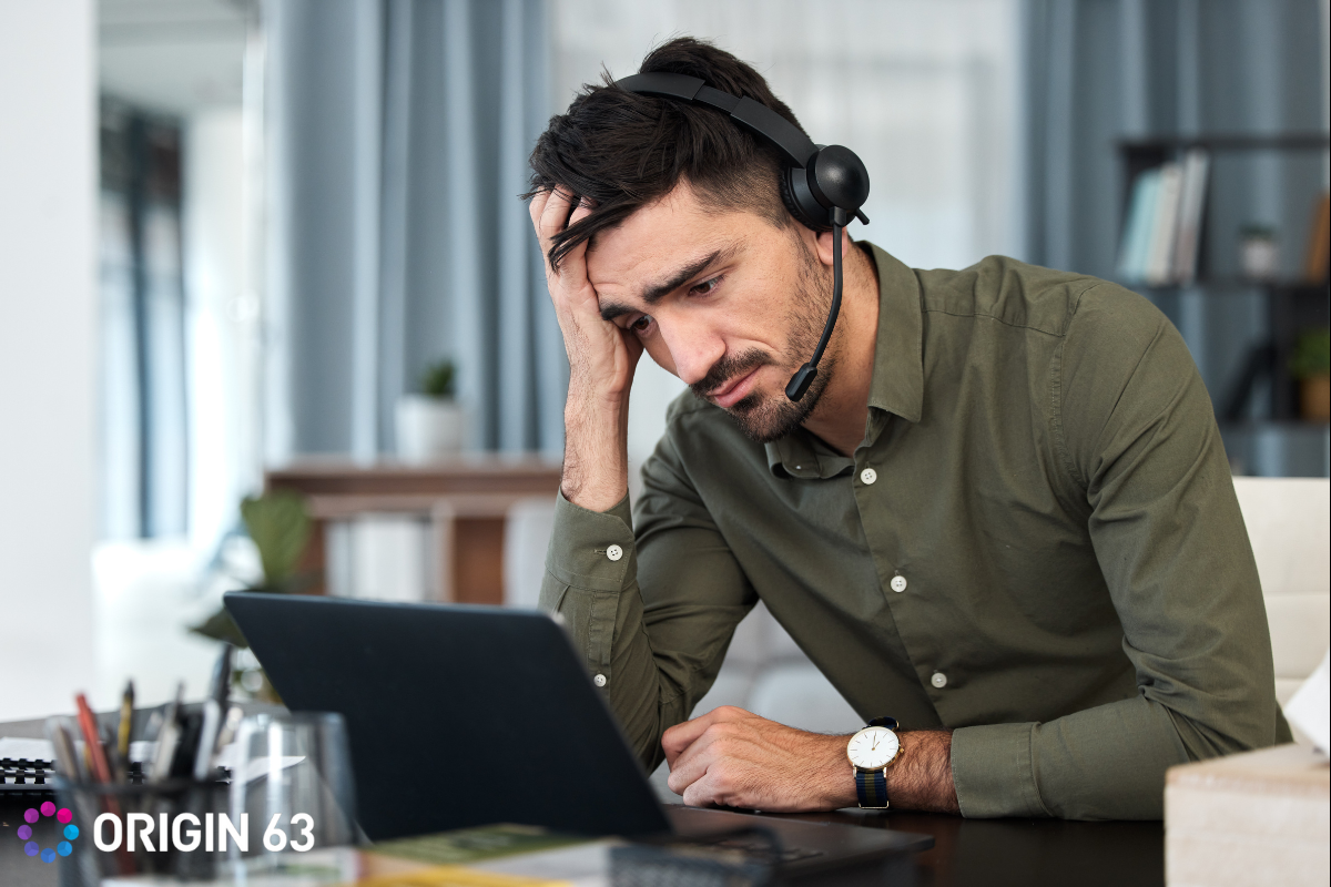 A support agent experiencing challenges, slow response times