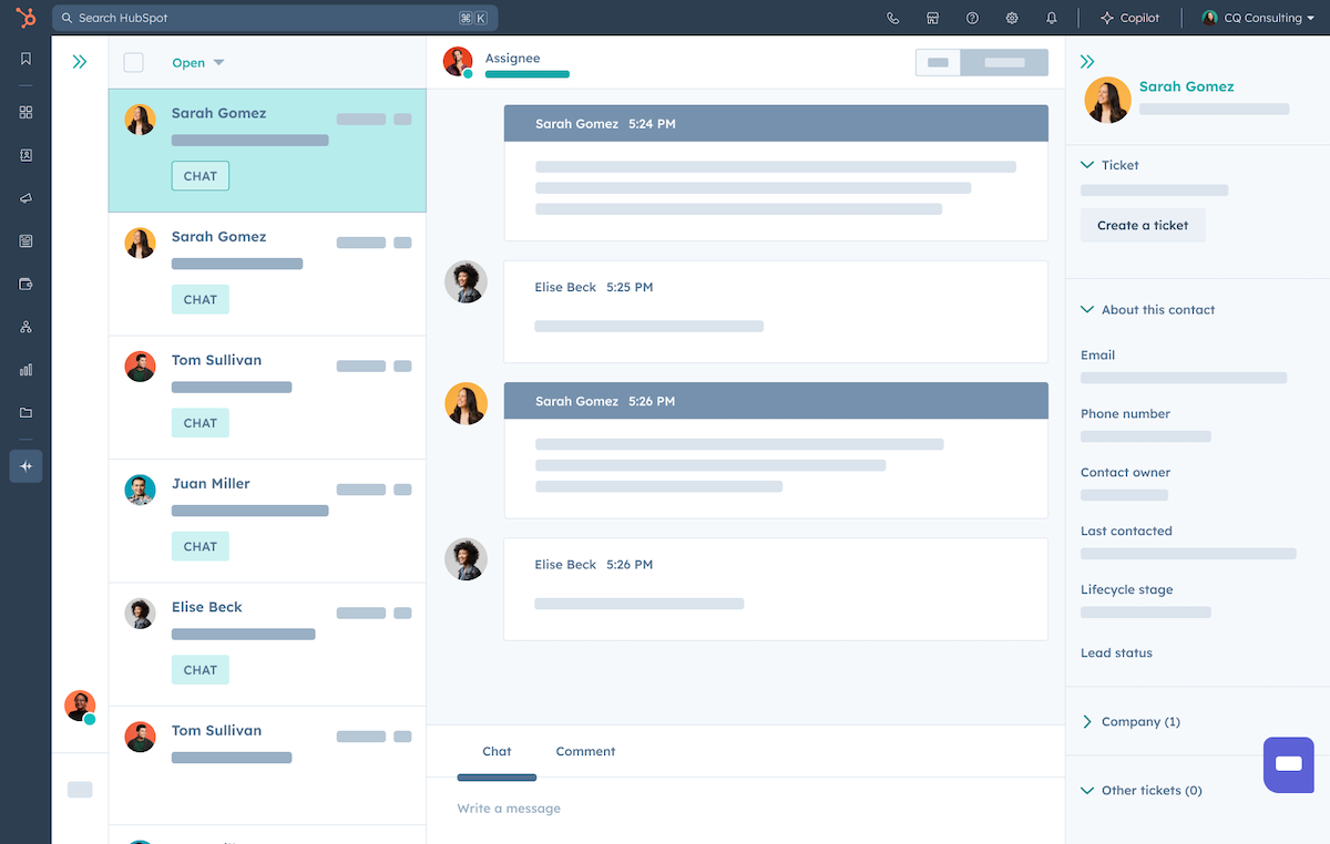  HubSpot Conversations, Track Customer Info