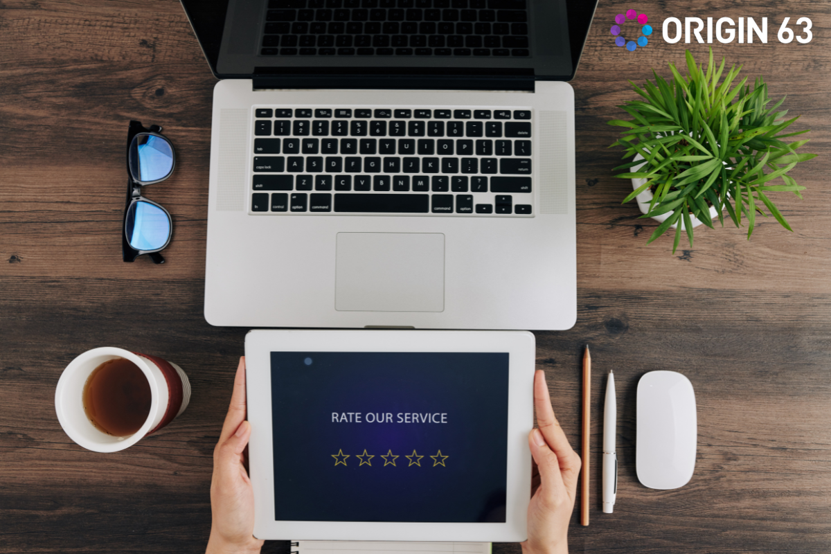 A customer writing feedback about the purchase stage