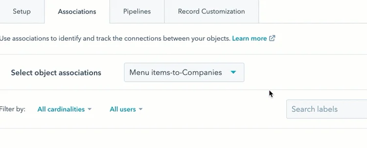 Select object associations in HubSpot, Choose Key Properties to Track