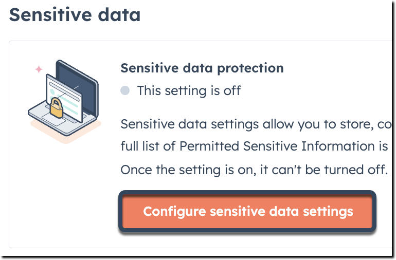 Turn on sensitive data settings in HubSpot