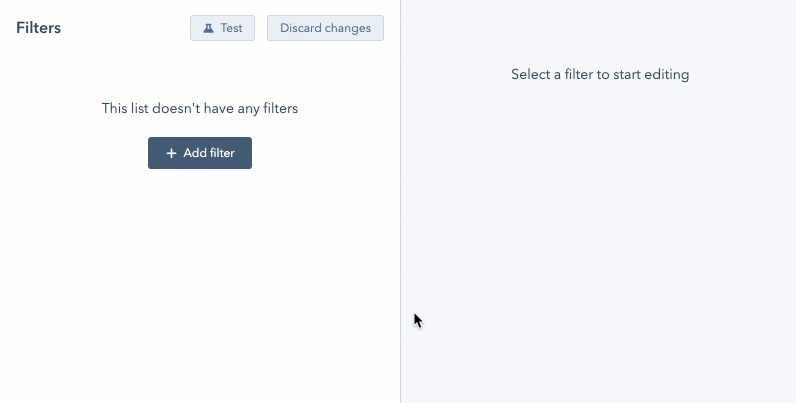 Add filters to audience lists in HubSpot