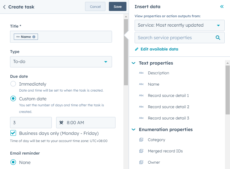 HubSpot, Automate Notes and Task Creation with Workflows