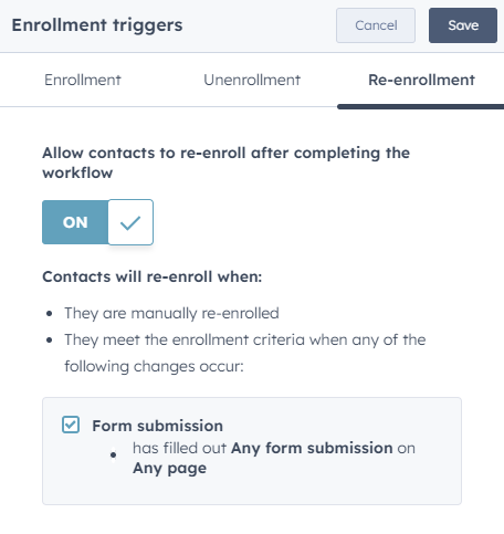 Define clear enrollment triggers, HubSpot