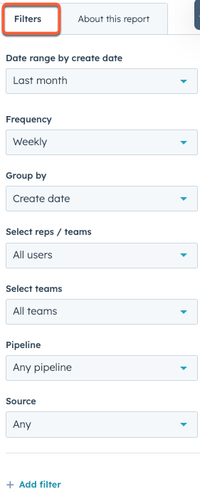 HubSpot CRM, How to apply filters to service reports in HubSpot