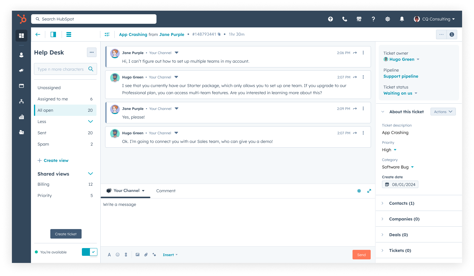 Using HubSpot’s Custom Channel API Integration