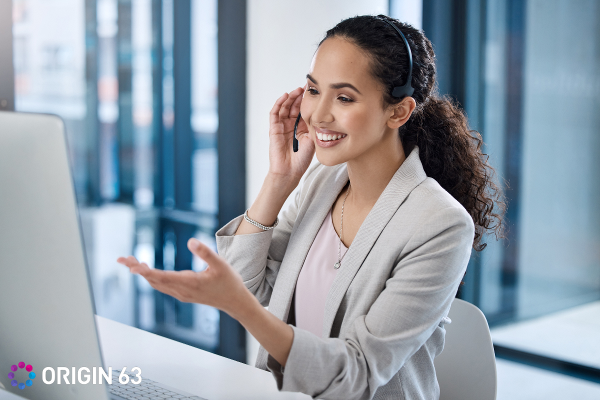 Customer support team helping customers 