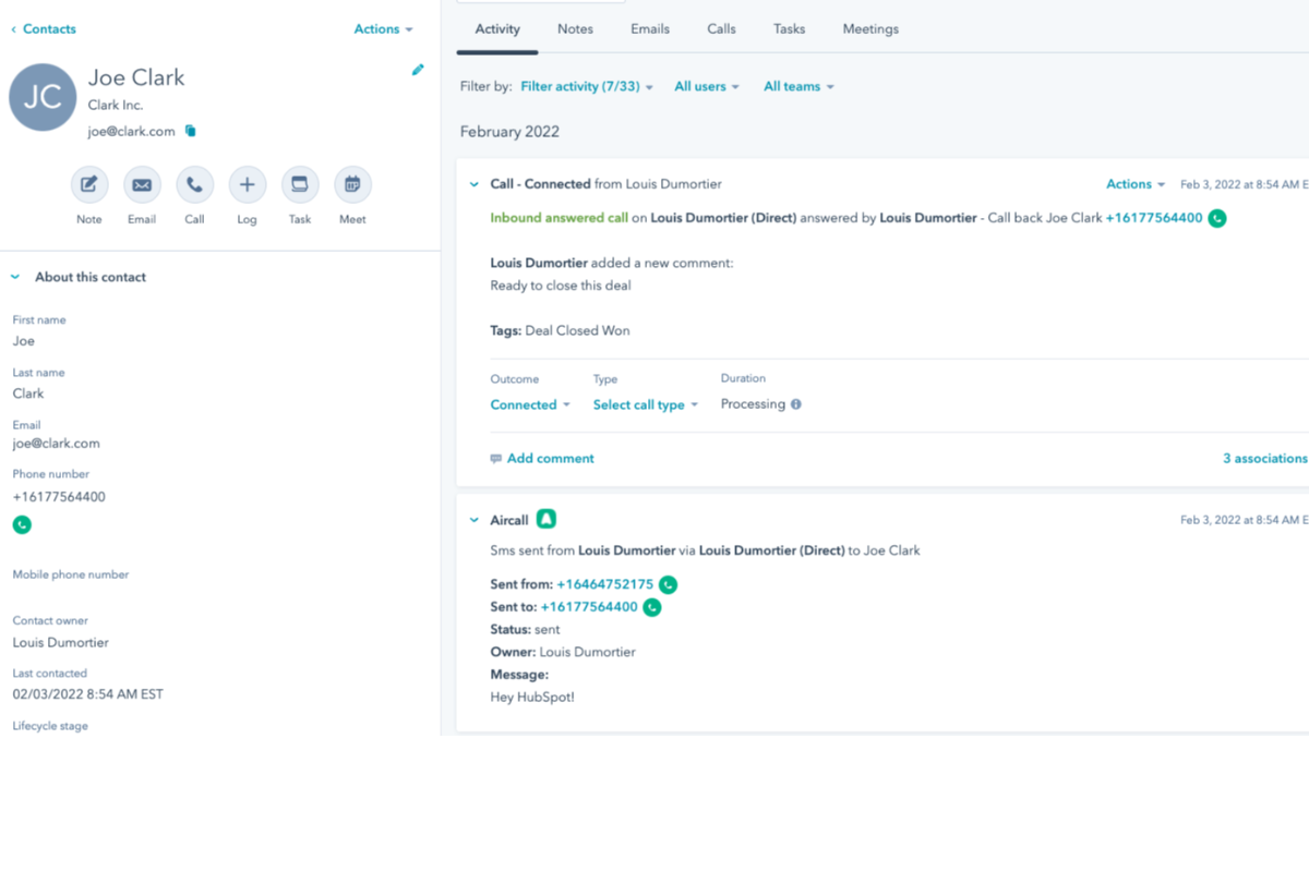 Setting up automated reporting with HubSpot and Aircall