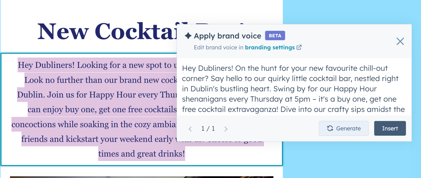 AI-Driven Recommendations, HubSpot’s Brand Voice Editor