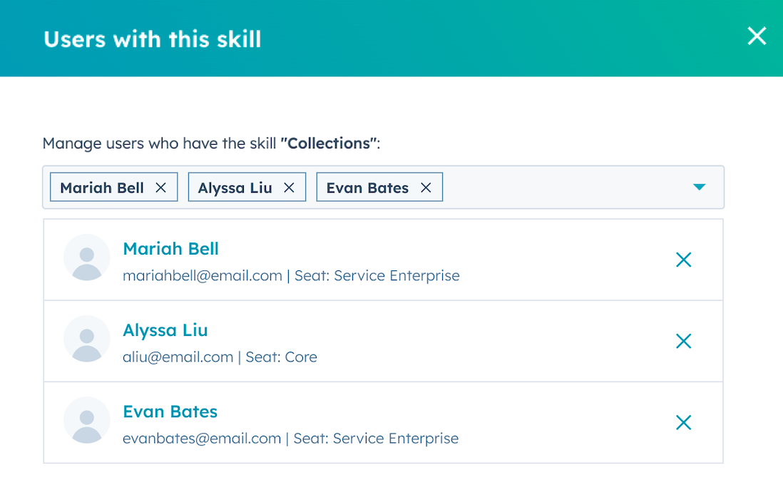 HubSpot, use skill-based routing