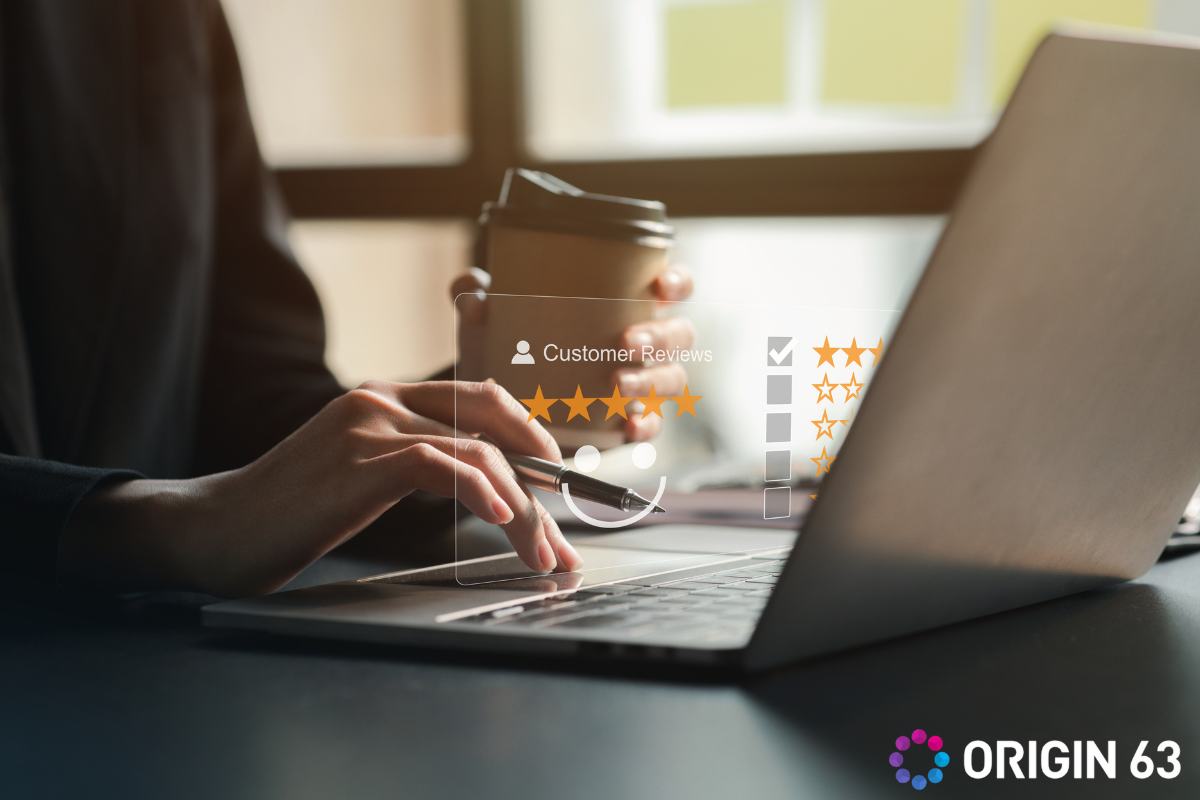 A customer service representative listening to customer feedback