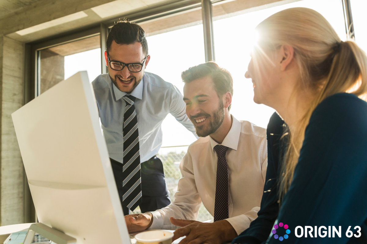 Sales team working together with a self-learning CRM